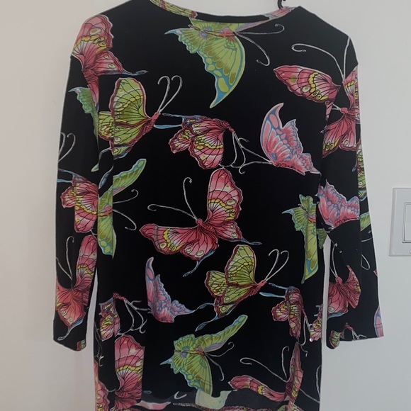 Take Two Clothing Co. Black/Pink Butterfly Top - Picture 6 of 6